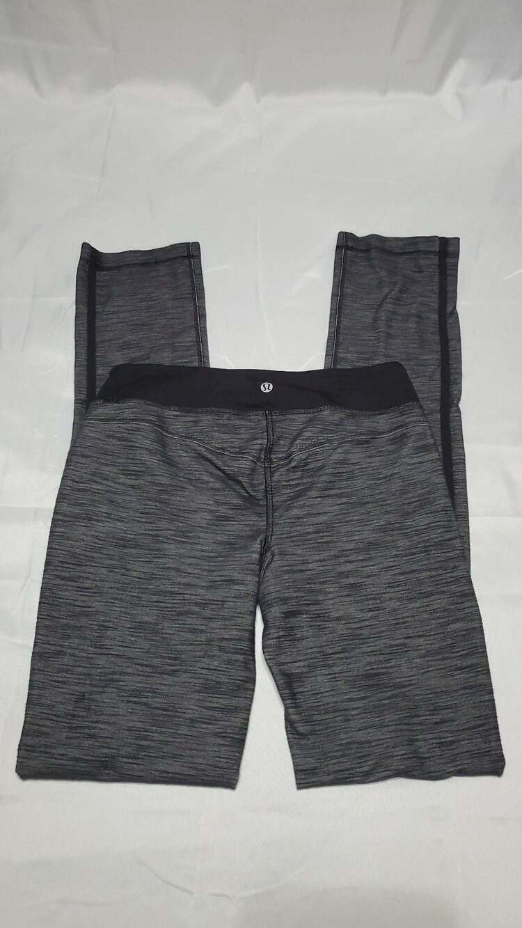 Lululemon Groove Pant Straight Leg Heathered Grey Black Side Stripe